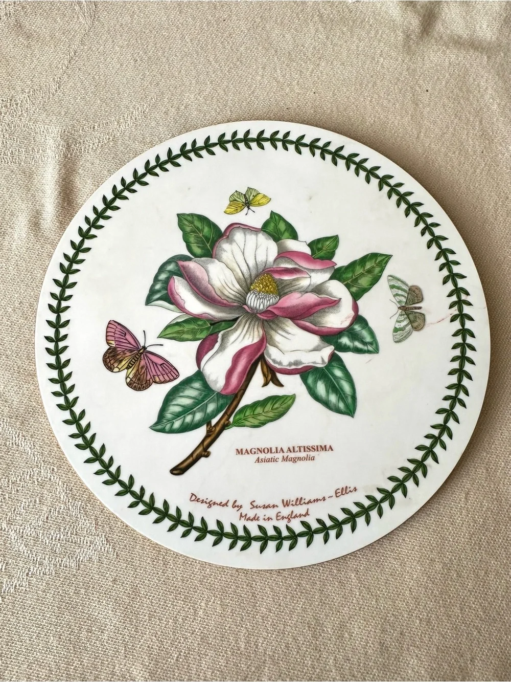 Portmeirion Botanic Garden Magnolia Round Trivet Table Mat England